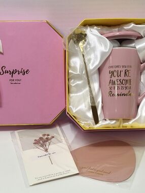 Pink Inspirational Gift Mug Set For Her